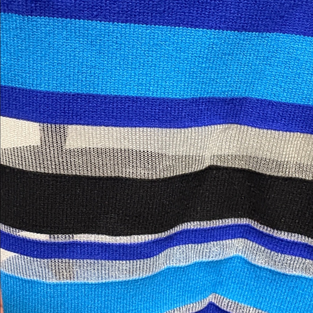 Milly Blue and Black Striped Pencil Skirt - Picture 4 of 4